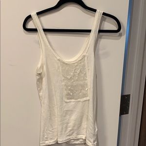 White sequence tank top